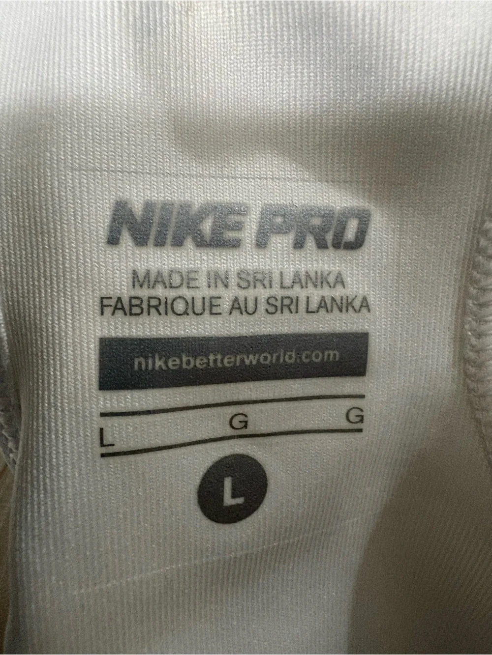 Nike White & Black Racerback Pro Sports Bra Size Large NWT